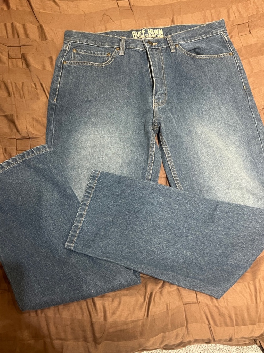 Ruff Hewn Men's Blue Relaxed Straight-Leg Jeans